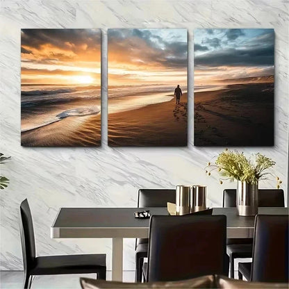 3pcs Stunning Diamond Beach Wall Art Set Canvas Framed 40x60cm - High Quality Print 100% Australian Made Wall Canvas Ready to Hang - Bella Home Decor