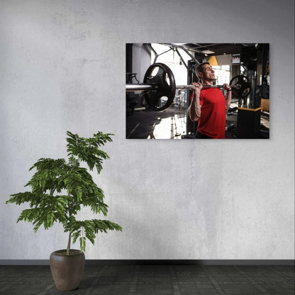 Barbell Overhead Shoulder Press Fitness 5mm Plastic Poster Ready to Hang 90x60cm
