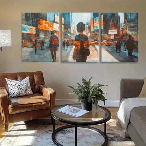 3pcs Dynamic Digital Influence Modern Perfect Wall Art Canvas Unframed - High Quality Print 100% Australian Made Wall Canvas - Bella Home Decor