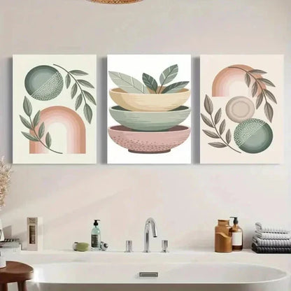 3pcs Abstract Shapes Canvas Wall Art Canvas Unframed - High Quality Print 100% Australian Made Wall Canvas - Bella Home Decor
