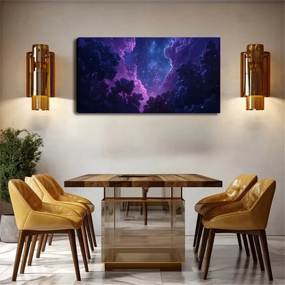 Thick Clouds Also Dyed Purple Wall Art Canvas Office Home Room Framed 120x60cm - Bella Home Decor