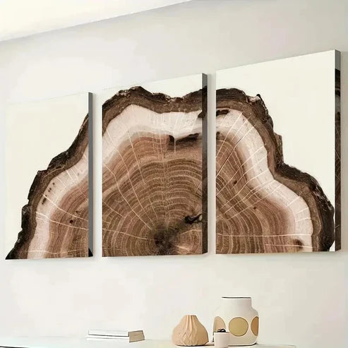3pcs Tree Ring Decoration Décor Wall Art Set Canvas Unframed - High Quality Print 100% Australian Made Wall Canvas