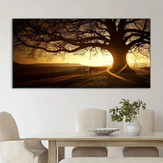 Sunlight Through Tree wall canvas office home room framed 120x60cm - Bella Home Decor