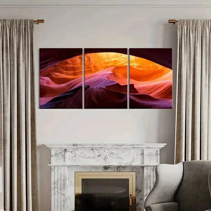 3pcs Spectacular Antelope Canyon Modern Wall Art Canvas Unframed - High Quality Print 100% Australian Made Wall Canvas