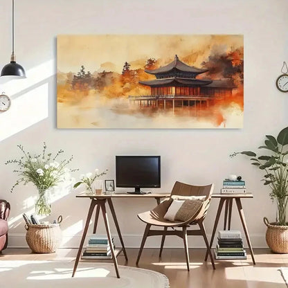 Eastern Architecture Wall Art Canvas Office Home Room Framed 120x60cm