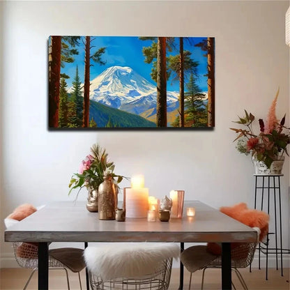 Majestic Snow Mountain Space Wall Art Canvas Office Home Room Framed 120x60cm