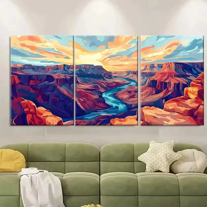 3pcs Grand Canyon Arizona Landscape Wall Art Set Canvas Framed 60x90cm - High Quality Print 100% Australian Made Wall Canvas Ready to Hang
