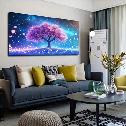 The Glowing Cherry Blossom Wall Art canvas office home room framed 120x60cm - Bella Home Decor