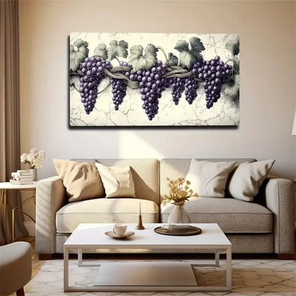 Vine Landscape Grapes Decor Wall Art Canvas Office Home Room Framed 120x60cm
