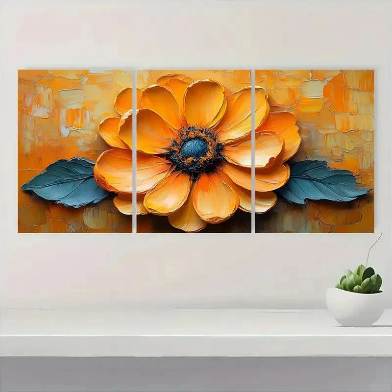 3pcs  Flower Painting Abstract Flower AE   Wall Art Set Canvas Framed 40x60cm - High Quality Print 100% Australian Made Wall Canvas Ready to Hang - Bella Home Decor
