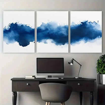 3pcs Minimal Modern Colorful Abstract Perfect Wall Art Set Canvas Framed 50x70cm - High Quality Print 100% Australian Made Wall Canvas Ready to Hang