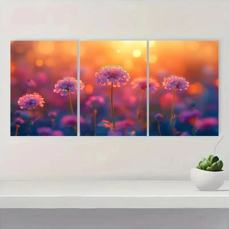 3pcs  Queen Anne'S Lace Wildflower  PL  Wall Art Set Canvas Framed 40x60cm - High Quality Print 100% Australian Made Wall Canvas Ready to Hang - Bella Home Decor