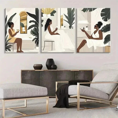 3pcs Modern Self-Care Space Relaxing Perfect Wall Art Canvas Unframed - High Quality Print 100% Australian Made Wall Canvas