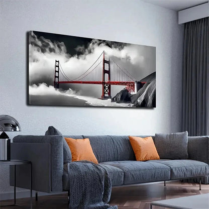 The Bridge Clouds Sky Homestay Wall Art Canvas Office Home Room Framed 120x60cm - Bella Home Decor