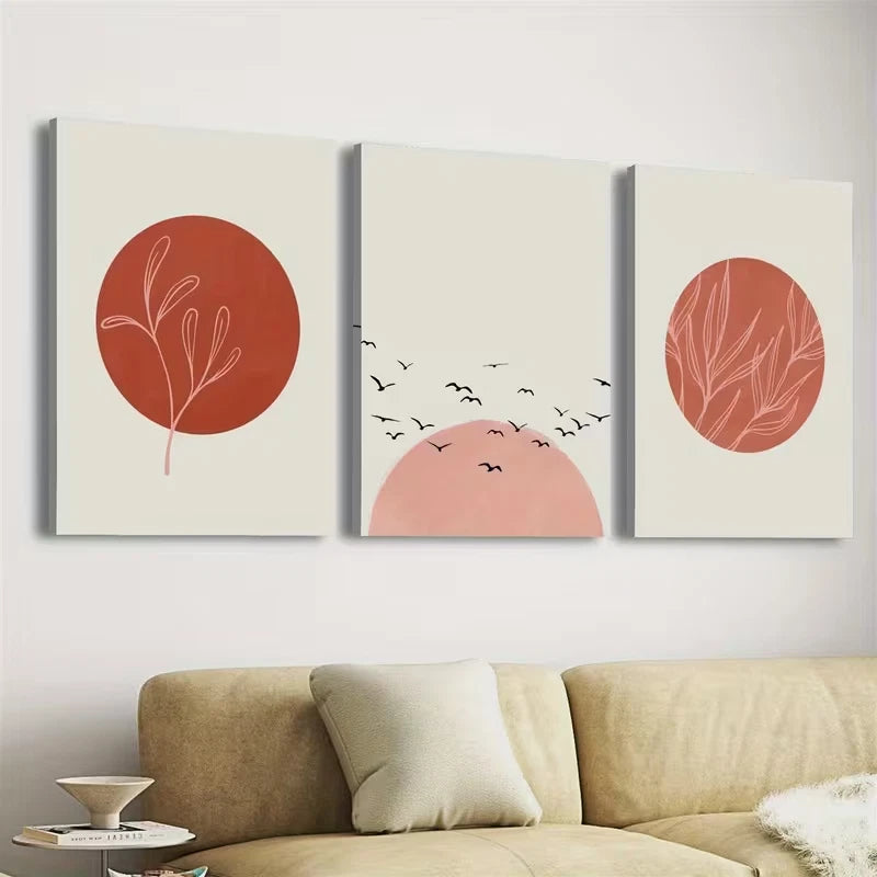 3pcs Japanese Abstract Painting Wall Art Set Canvas Framed 60x90cm – High Quality Print, 100% Australian Made, Ready to Hang