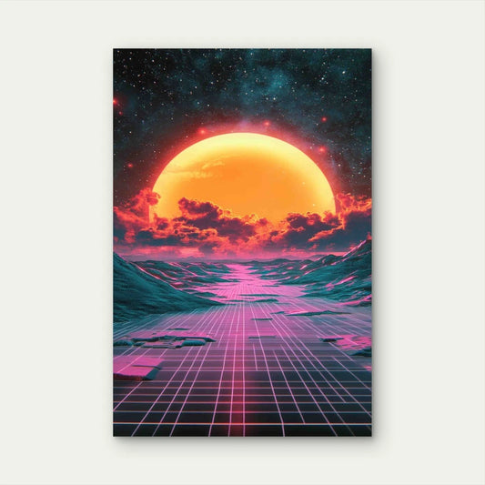 Retro 70s Vibe Background 60x90 cm Metal Print Ready to Hang