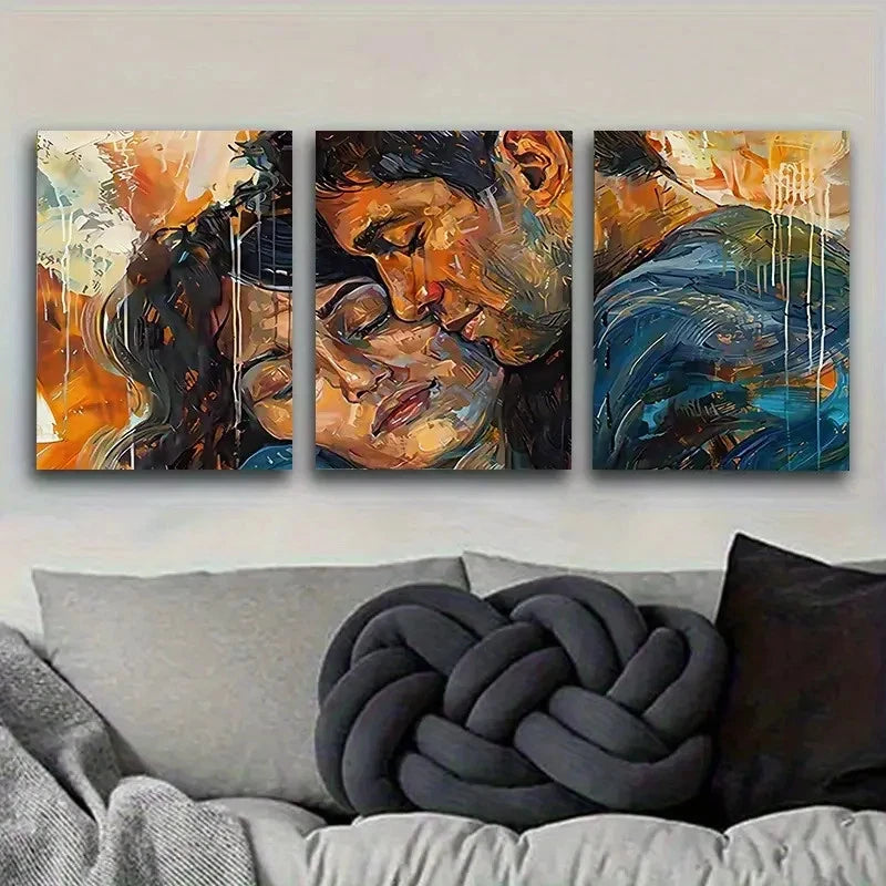 3pcs Dynamic Abstract Portrait Wall Art Set Canvas Framed 40x60cm - High Quality Print 100% Australian Made Wall Canvas Ready to Hang - Bella Home Decor