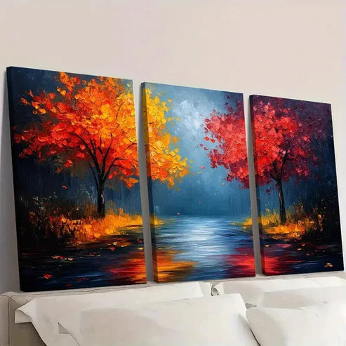3pcs Painting Abstract Tree Oil Painting Perfect Wall Art Canvas Unframed – High Quality Print 100% Australian Made Wall Canvas