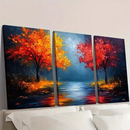 3pcs Painting Abstract Tree Oil Painting Perfect Wall Art Canvas Unframed – High Quality Print 100% Australian Made Wall Canvas