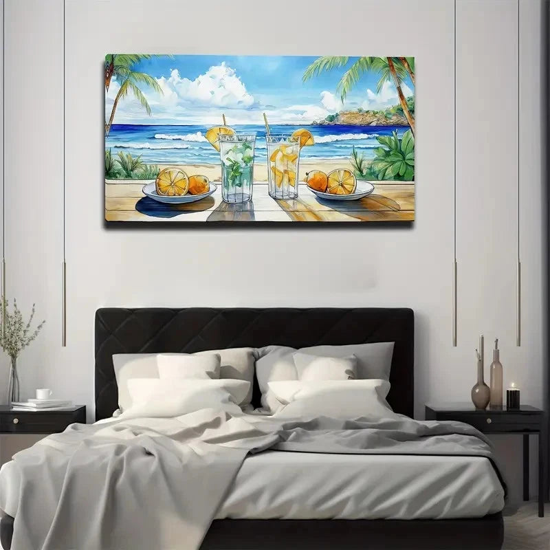 Seaside Vacation Beautifully Wall Art Canvas Office Home Room Framed 120x60cm