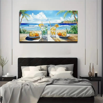 Seaside Vacation Beautifully Wall Art Canvas Office Home Room Framed 120x60cm