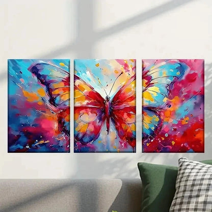 3pcs Abstract Butterfly Painting Decoration Wall Art Set Canvas Framed 40x60cm - High Quality Print 100% Australian Made Wall Canvas Ready to Hang - Bella Home Decor