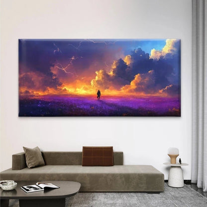 Clouds & Figure Sky & Storm Wall Art Canvas Office Home Room Framed 120x60cm