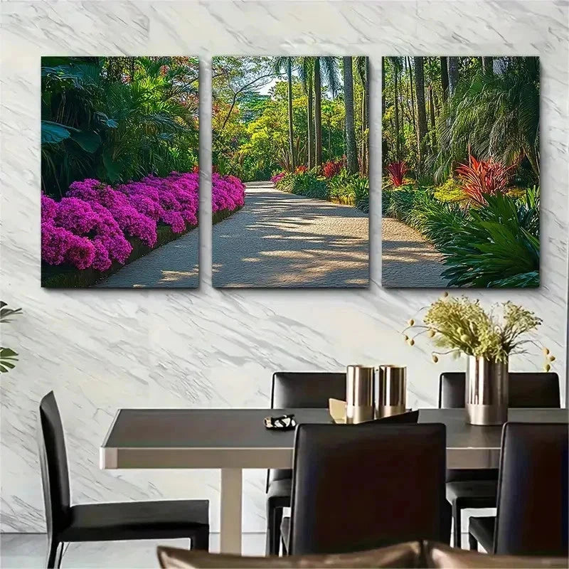 3pcs Nature Beauty Tropical Botanical Perfect Wall Art Set Canvas Framed 50x70cm - High Quality Print 100% Australian Made Wall Canvas Ready to Hang