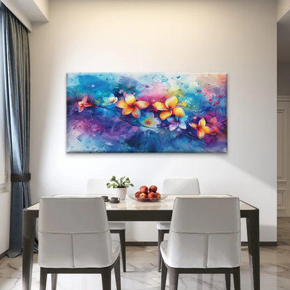 Watercolor Hibiscus Flowers Wall Art Canvas Office Home Room Framed 120x60cm