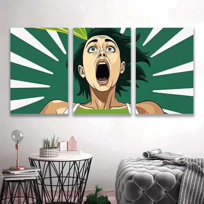 3pcs The Shock Of The Unexpected Moment Art Wall Art Set Canvas Framed 50x70cm - High Quality Print 100% Australian Made Wall Canvas Ready to Hang