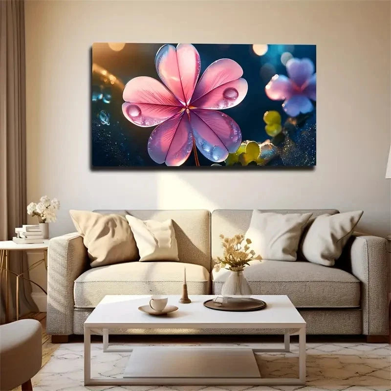 Water Droplet Detail Wall Art Canvas Office Home Room Framed 120x60cm