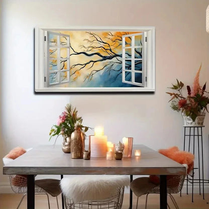 Unique Branch Design Wall Art canvas office home room framed 120x60cm