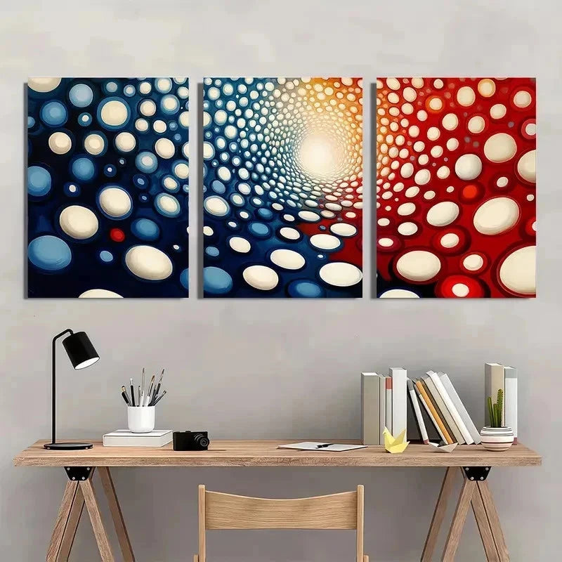 3pcs Dots By Yayoi Kazama Japanese Perfect Wall Art Set Canvas Framed 50x70cm - High Quality Print 100% Australian Made Wall Canvas Ready to Hang - Bella Home Decor