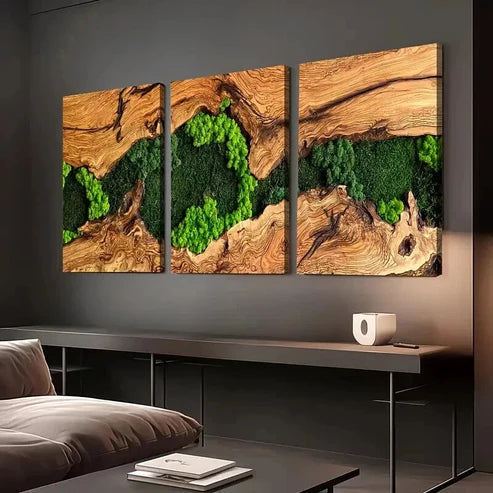 3pcs Abstract Tree Forest From Over View Wall Art Set Canvas Unframed - High Quality Print 100% Australian Made Wall Canvas - Bella Home Decor