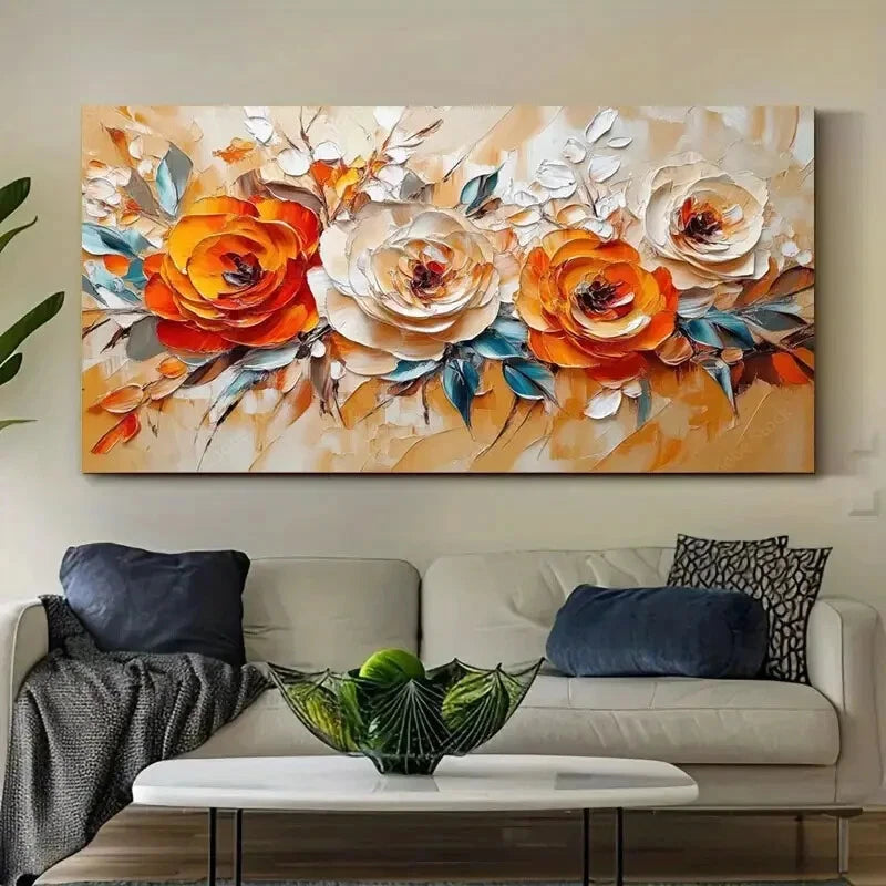 Vibrant Floral Nature Beauty Wall Art Canvas Office Home Room Framed 120x60cm