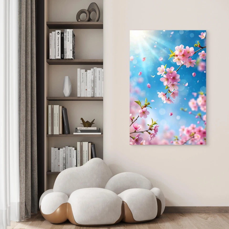 Spring Flowers Fly Blue Sky 60x90cm Metal Print Ready to Hang