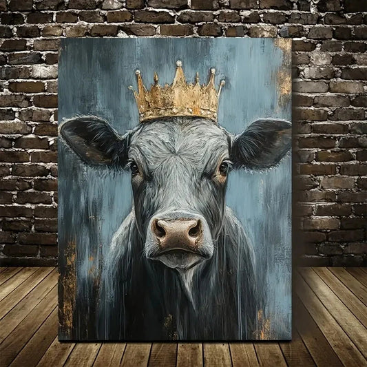 Rustic Blue Green Pastoral Style Painting 40x60cm Metal Print Ready to Hang - Bella Home Decor