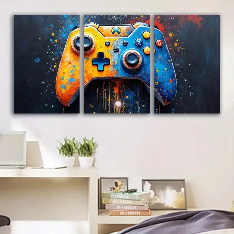 3pcs Video Game Xbox Controller Wall Art Set Canvas Framed 40x60cm - High Quality Print 100% Australian Made Wall Canvas Ready to Hang - Bella Home Decor