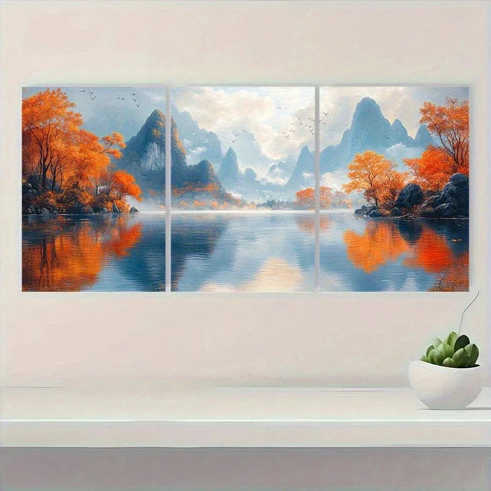 3pcs Guilin China Travel Painting Metal Print Ready to Hang Art - Bella Home Decor