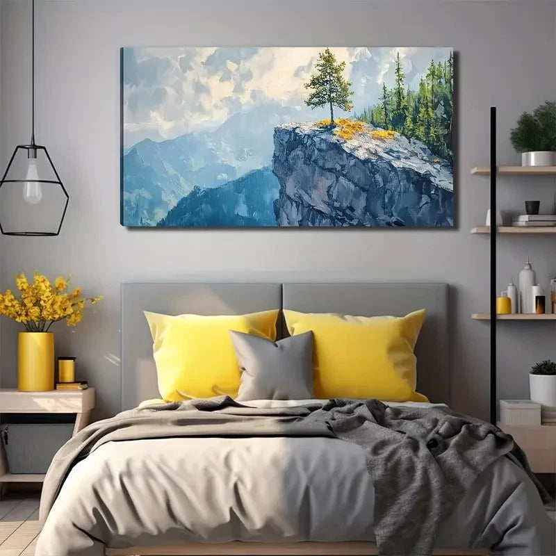 Rock Tree Suitable Mood Wall Art Canvas Office Home Room Framed 120x60cm
