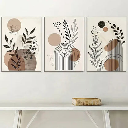 3pcs Deco Classic Modern Floral Pattern Canvas Unframed - High Quality Print 100% Australian Made Wall Canvas - Bella Home Decor