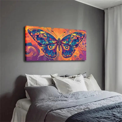 Abstract Butterfly Wings Modern Wall Art Canvas Office Home Room Framed 120x60cm - Bella Home Decor