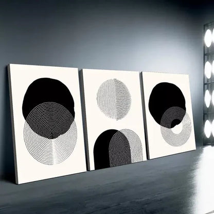 3pcs Abstract Geometric Art Canvas Unframed - High Quality Print 100% Australian Made Wall Canvas - Bella Home Decor