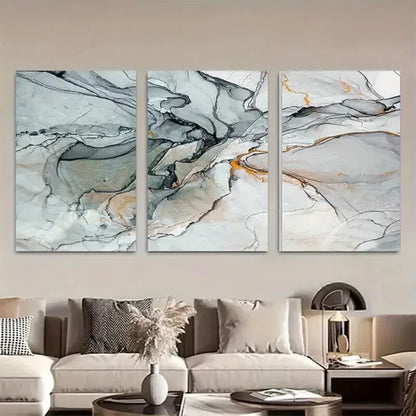 3pcs Abstract Marble Design Liquid Resin Stone Wall Art Canvas Unframed - High Quality Print 100% Australian Made Wall Canvas - Bella Home Decor