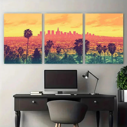 3pcs California City Los Angeles Perfect Wall Art Canvas Unframed - High Quality Print 100% Australian Made Wall Canvas - Bella Home Decor