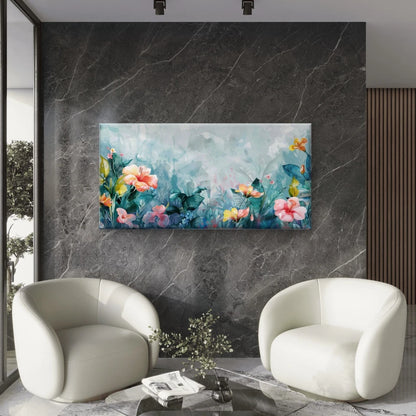 Watercolor Abstract Floral Wall Art Canvas Office Home Room Framed 120x60cm
