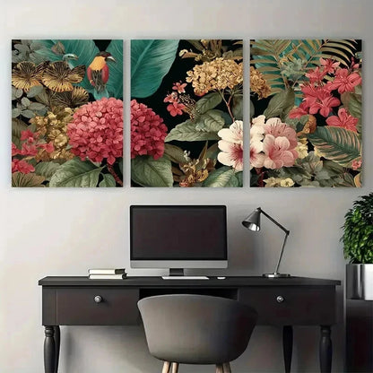 3pcs Botanical Maximalist Disco Perfect Wall Art Set Canvas Framed 50x70cm - High Quality Print 100% Australian Made Wall Canvas Ready to Hang - Bella Home Decor