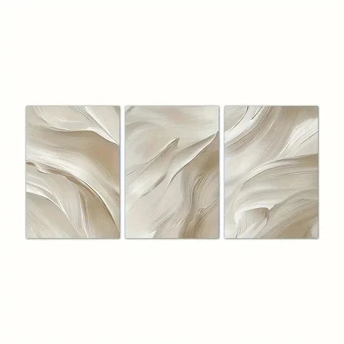3pcs Beige Abstract Soft Neutral Tones Wall Art Canvas Wall Art Set Canvas Unframed – High Quality Print 100% Australian Made Wall Canvas - Bella Home Decor
