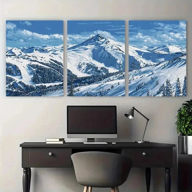 3pcs Whistler Travel Poster Nature Perfect Wall Art Set Canvas Framed 50x70cm - High Quality Print 100% Australian Made Wall Canvas Ready to Hang