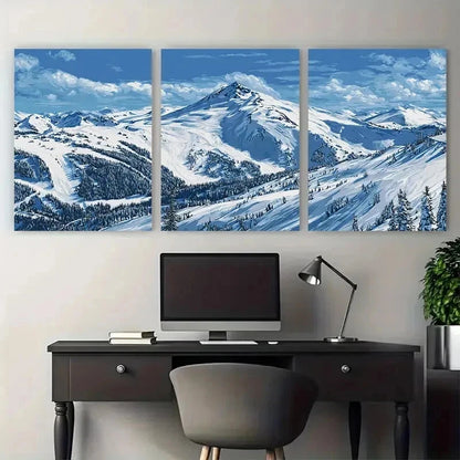 3pcs Whistler Travel Poster Nature Perfect Wall Art Set Canvas Framed 50x70cm - High Quality Print 100% Australian Made Wall Canvas Ready to Hang